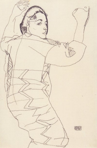 Portrait Study of Friederike Maria Beer by Egon Schiele